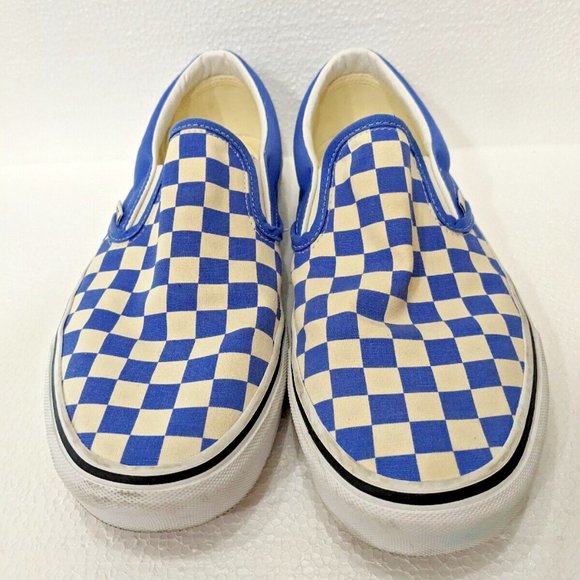 Vans Other - VANS Off The Wall BLUE Checkerboard Slip-on Shoes Unisex Mens9.5 Womens 11 CLEAN